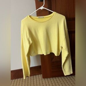 Yellow Zara Cropped Sweater, Size Medium